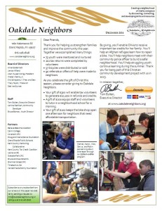 Oakdale Neighbors Newsletter 2014-12